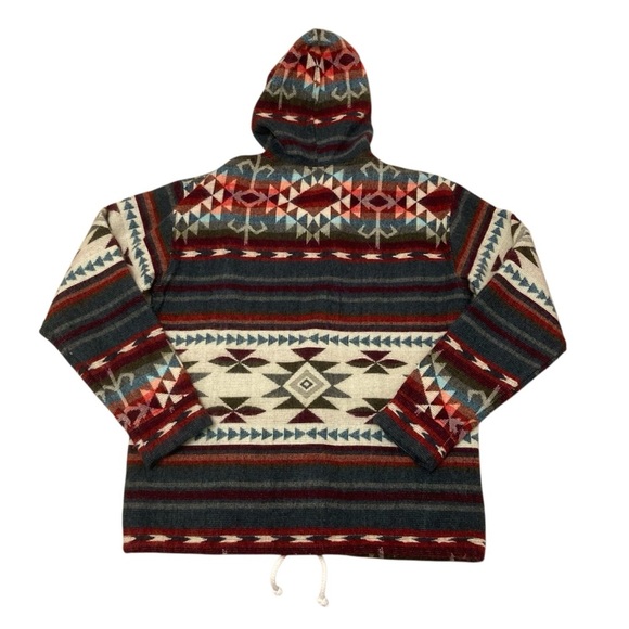 Tejidos Ruiz Aztec Southwestern Hooded Jacket Women’s Medium Ecuador Fall Boho - Picture 4 of 6
